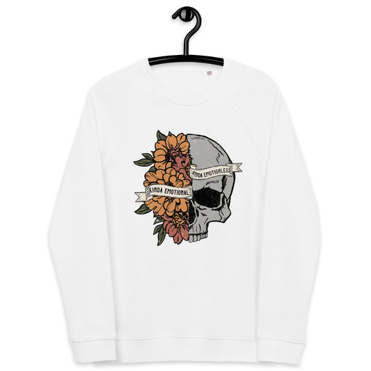 “Kinda Emotional, Kinda Emotionless” organic raglan sweatshirt